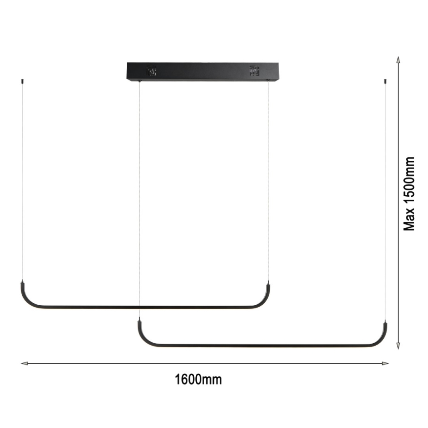 Immax NEO 07226L - Candelabro suspenso LED com regulação PATTINI LED/53W/230V Tuya + controlo remoto