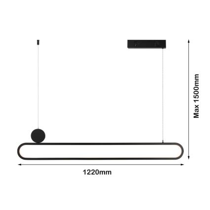 Immax NEO 07231L - Candelabro suspenso LED com regulação NEO LITE OVALE LED/50W/230V 2700-6500K Wi-Fi Tuya + controlo remoto