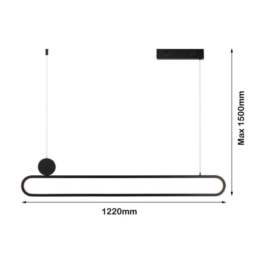Immax NEO 07231L - Candelabro suspenso LED com regulação NEO LITE OVALE LED/50W/230V 2700-6500K Wi-Fi Tuya + controlo remoto