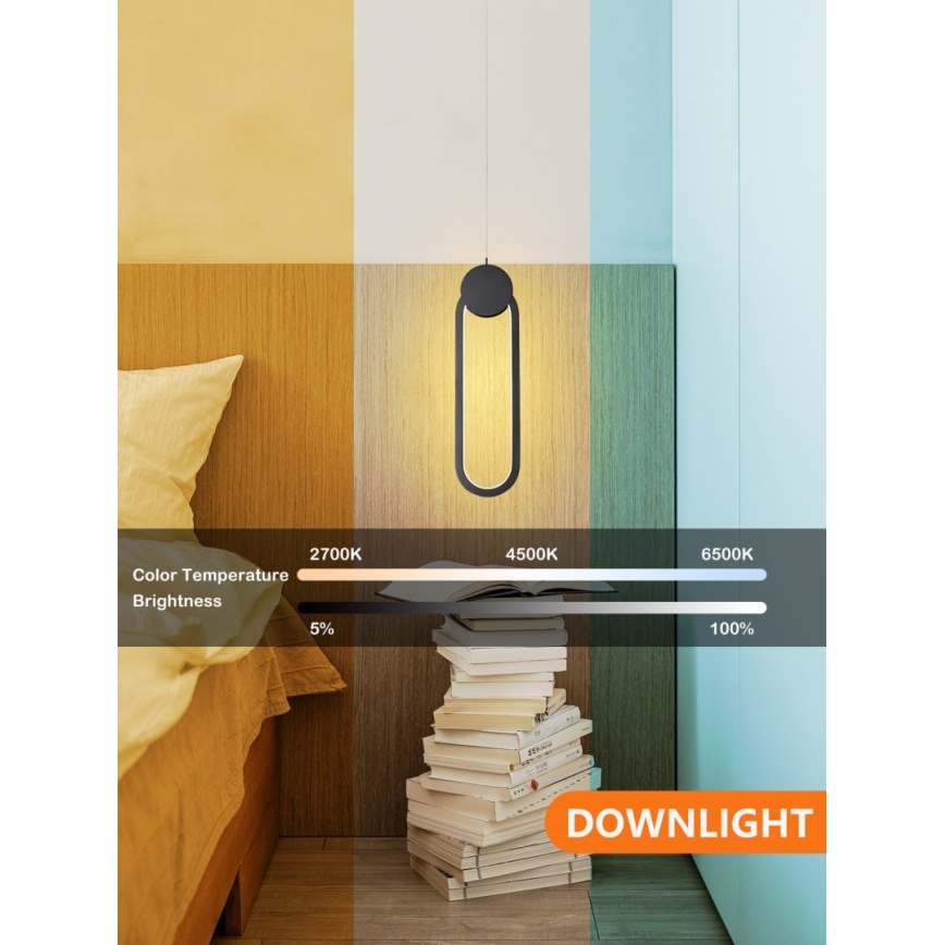 Immax NEO 07232L - Candelabro suspenso LED com regulação NEO LITE OVALE LED/22W/230V 2700-6500K Wi-Fi Tuya + controlo remoto
