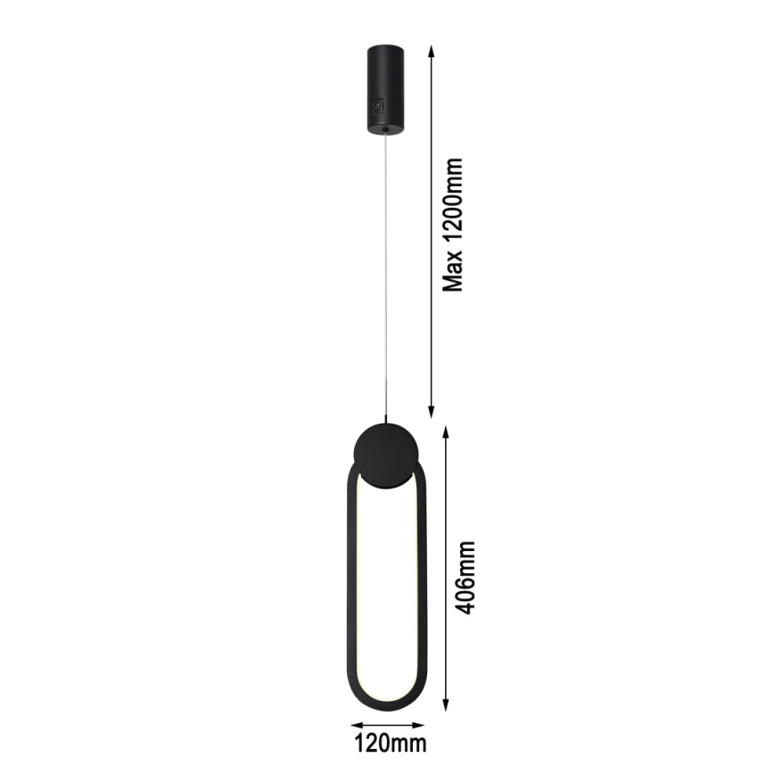 Immax NEO 07232L - Candelabro suspenso LED com regulação NEO LITE OVALE LED/22W/230V 2700-6500K Wi-Fi Tuya + controlo remoto