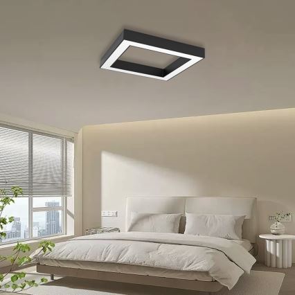 Immax NEO 07239L - Iluminação de teto LED com regulação CANTO LED/60W/230V preto Tuya + controlo remoto
