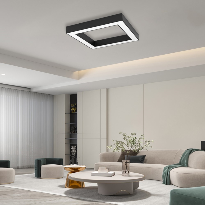Immax NEO 07239L - Iluminação de teto LED com regulação CANTO LED/60W/230V preto Tuya + controlo remoto
