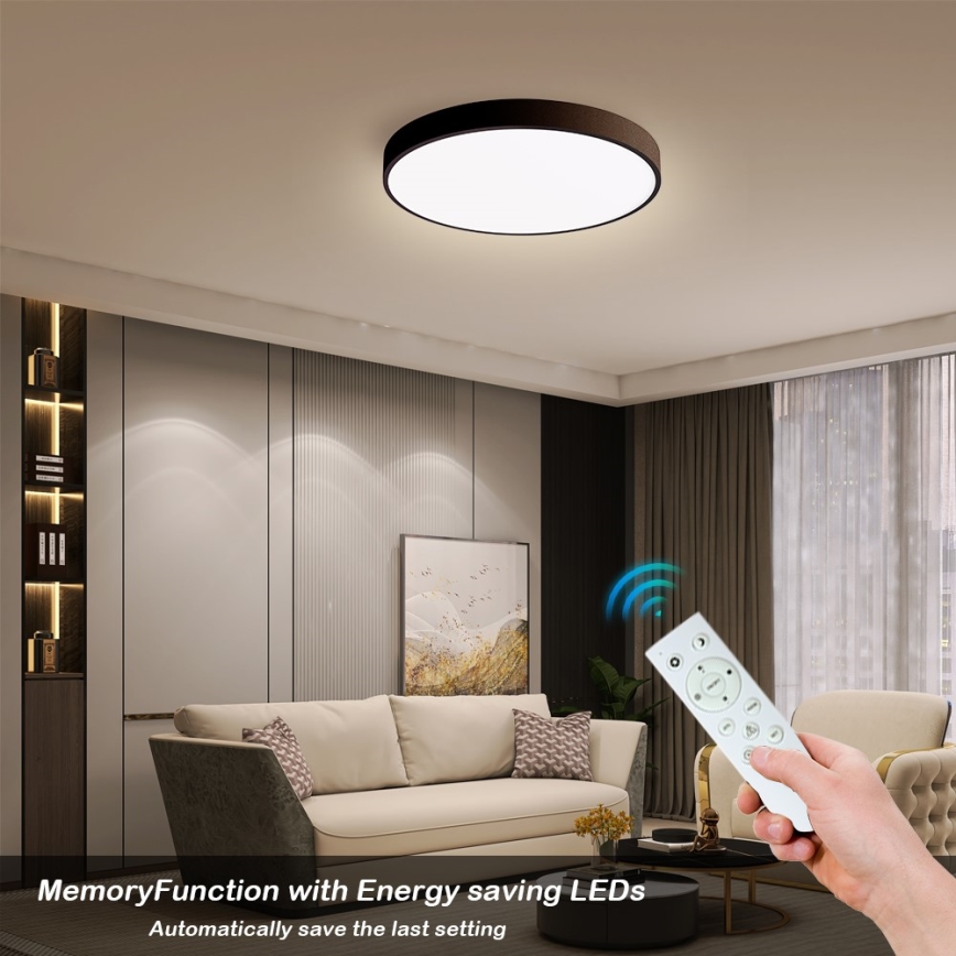 Immax NEO 07248L - Iluminação de teto LED com regulação NEO LITE SEMPLICI LED/36W/230V 3000-6000K Wi-Fi Tuya preto + comando