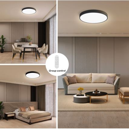 Immax NEO 07248L - Iluminação de teto LED com regulação NEO LITE SEMPLICI LED/36W/230V 3000-6000K Wi-Fi Tuya preto + comando