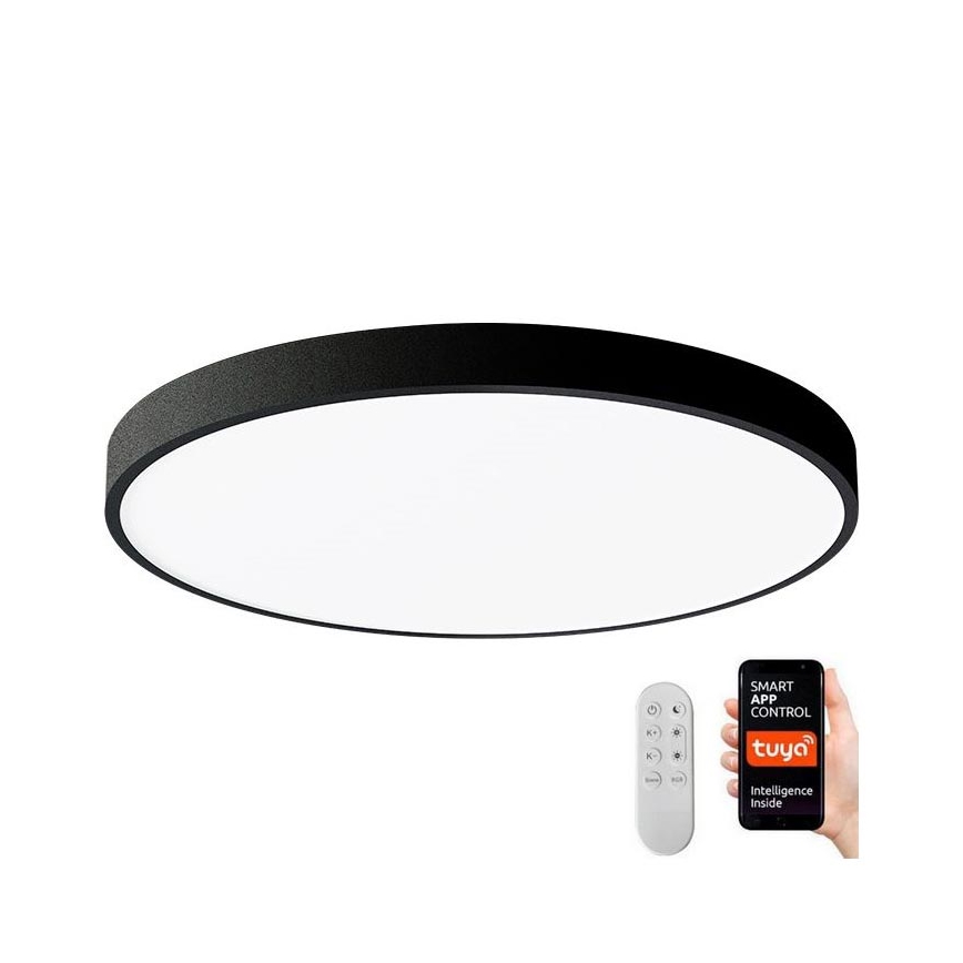 Immax NEO 07249L - Iluminação de teto LED com regulação NEO LITE SEMPLICI LED/48W/230V 3000-6000K Wi-Fi Tuya preto + comando