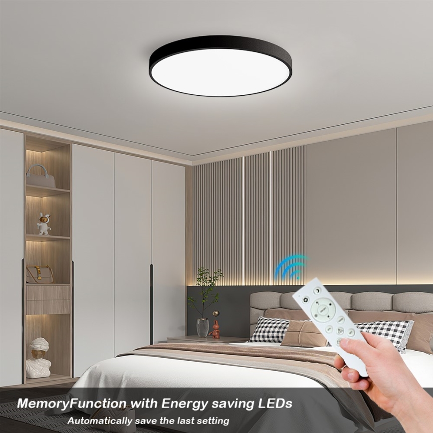 Immax NEO 07249L - Iluminação de teto LED com regulação NEO LITE SEMPLICI LED/48W/230V 3000-6000K Wi-Fi Tuya preto + comando