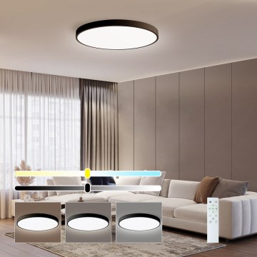 Immax NEO 07250L - Iluminação de teto LED com regulação NEO LITE SEMPLICI LED/60W/230V 3000-6000K Wi-Fi Tuya preto + comando