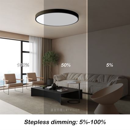 Immax NEO 07250L - Iluminação de teto LED com regulação NEO LITE SEMPLICI LED/60W/230V 3000-6000K Wi-Fi Tuya preto + comando