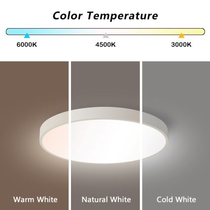 Immax NEO 07251L - Iluminação de teto LED com regulação NEO LITE SEMPLICI LED/36W/230V 3000-6000K Wi-Fi Tuya branco + comando