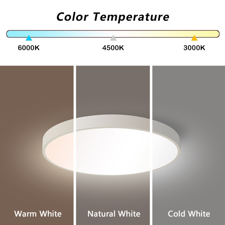 Immax NEO 07251L - Iluminação de teto LED com regulação NEO LITE SEMPLICI LED/36W/230V 3000-6000K Wi-Fi Tuya branco + comando