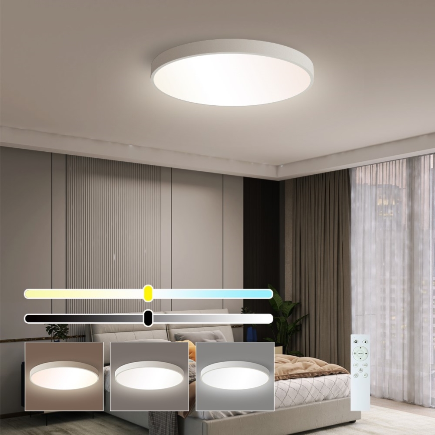 Immax NEO 07252L - Iluminação de teto LED com regulação NEO LITE SEMPLICI LED/48W/230V 3000-6000K Wi-Fi Tuya branco + comando