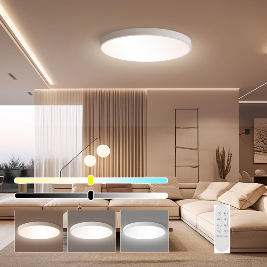 Immax NEO 07253L - Iluminação de teto LED com regulação NEO LITE SEMPLICI LED/60W/230V 3000-6000K Wi-Fi Tuya branco + comando