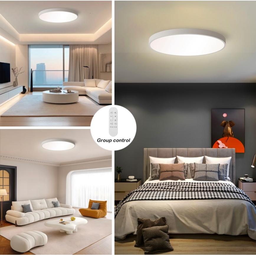 Immax NEO 07253L - Iluminação de teto LED com regulação NEO LITE SEMPLICI LED/60W/230V 3000-6000K Wi-Fi Tuya branco + comando