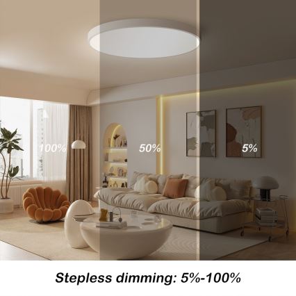 Immax NEO 07253L - Iluminação de teto LED com regulação NEO LITE SEMPLICI LED/60W/230V 3000-6000K Wi-Fi Tuya branco + comando