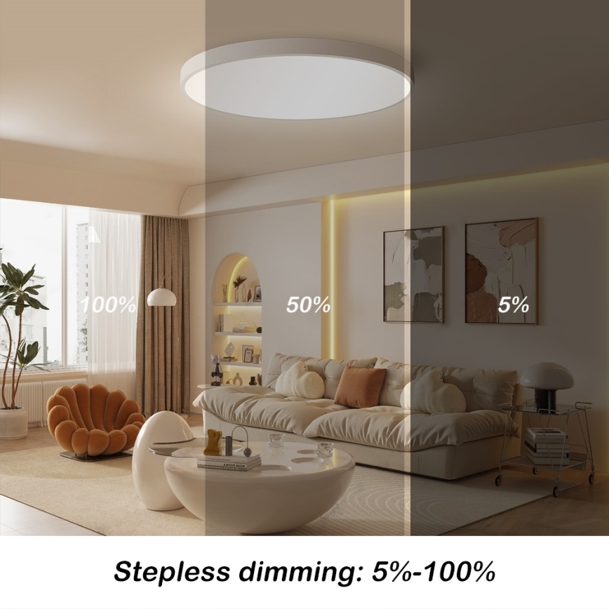Immax NEO 07253L - Iluminação de teto LED com regulação NEO LITE SEMPLICI LED/60W/230V 3000-6000K Wi-Fi Tuya branco + comando