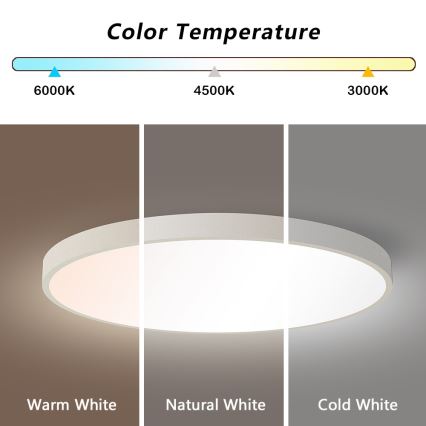 Immax NEO 07253L - Iluminação de teto LED com regulação NEO LITE SEMPLICI LED/60W/230V 3000-6000K Wi-Fi Tuya branco + comando