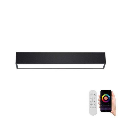 Immax NEO 07254L - Iluminação de teto LED com regulação NEO LITE LUNGO LED/20W/230V 3000-6000K Wi-Fi Tuya preto + comando