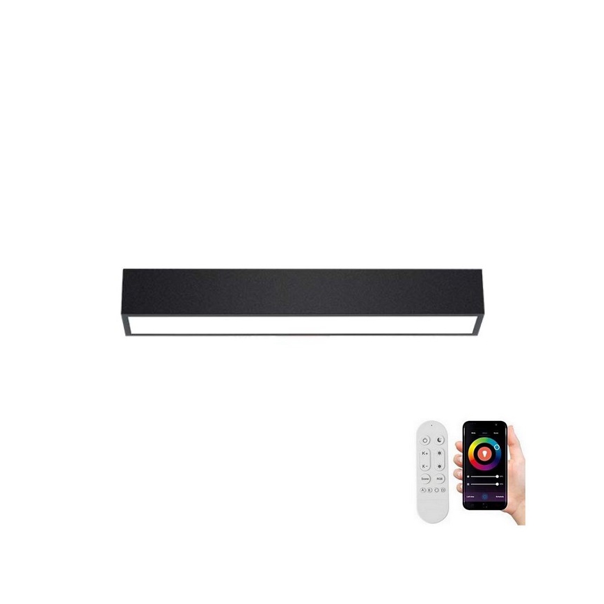 Immax NEO 07254L - Iluminação de teto LED com regulação NEO LITE LUNGO LED/20W/230V 3000-6000K Wi-Fi Tuya preto + comando