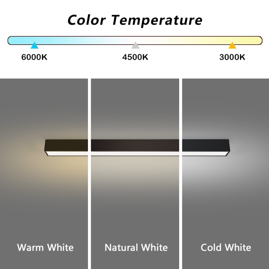 Immax NEO 07255L - Iluminação de teto LED com regulação NEO LITE LUNGO LED/20W/230V 3000-6000K Wi-Fi Tuya preto + comando