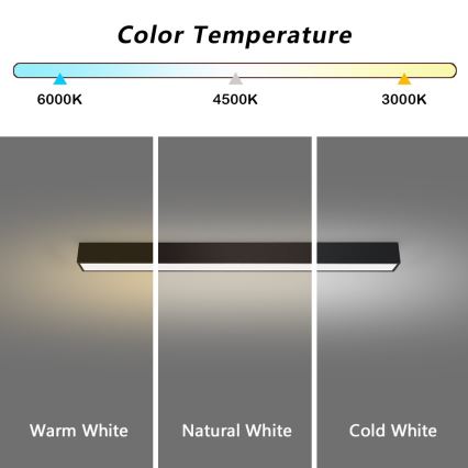 Immax NEO 07255L - Iluminação de teto LED com regulação NEO LITE LUNGO LED/20W/230V 3000-6000K Wi-Fi Tuya preto + comando