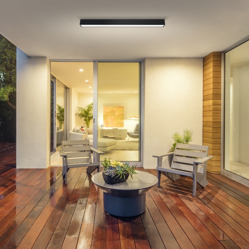 Immax NEO 07255L - Iluminação de teto LED com regulação NEO LITE LUNGO LED/20W/230V 3000-6000K Wi-Fi Tuya preto + comando