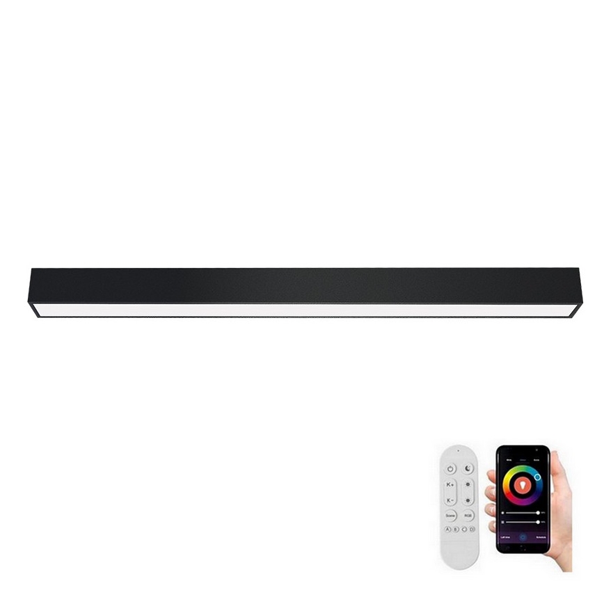 Immax NEO 07256L - Iluminação de teto LED com regulação NEO LITE LUNGO LED/38W/230V 3000-6000K Wi-Fi Tuya preto + comando