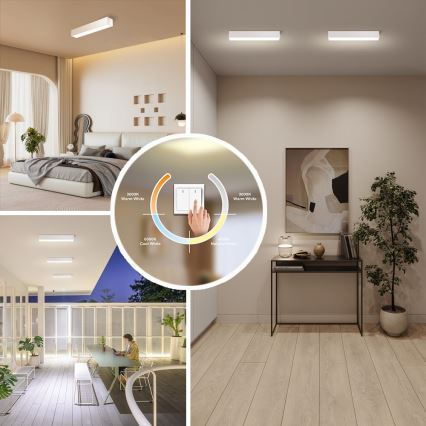 Immax NEO 07257L - Iluminação de teto LED com regulação NEO LITE LUNGO LED/20W/230V 3000-6000K Wi-Fi Tuya branco + comando