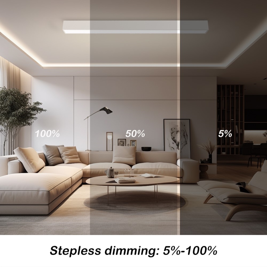 Immax NEO 07259L - Iluminação de teto LED com regulação NEO LITE LUNGO LED/38W/230V 3000-6000K Wi-Fi Tuya branco + comando