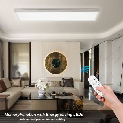 Immax NEO 07276L - Iluminação de teto para casa de banho LED com regulação NEO LITE FRAME LED/50W/230V IP44 Wi-Fi Tuya + comando branco