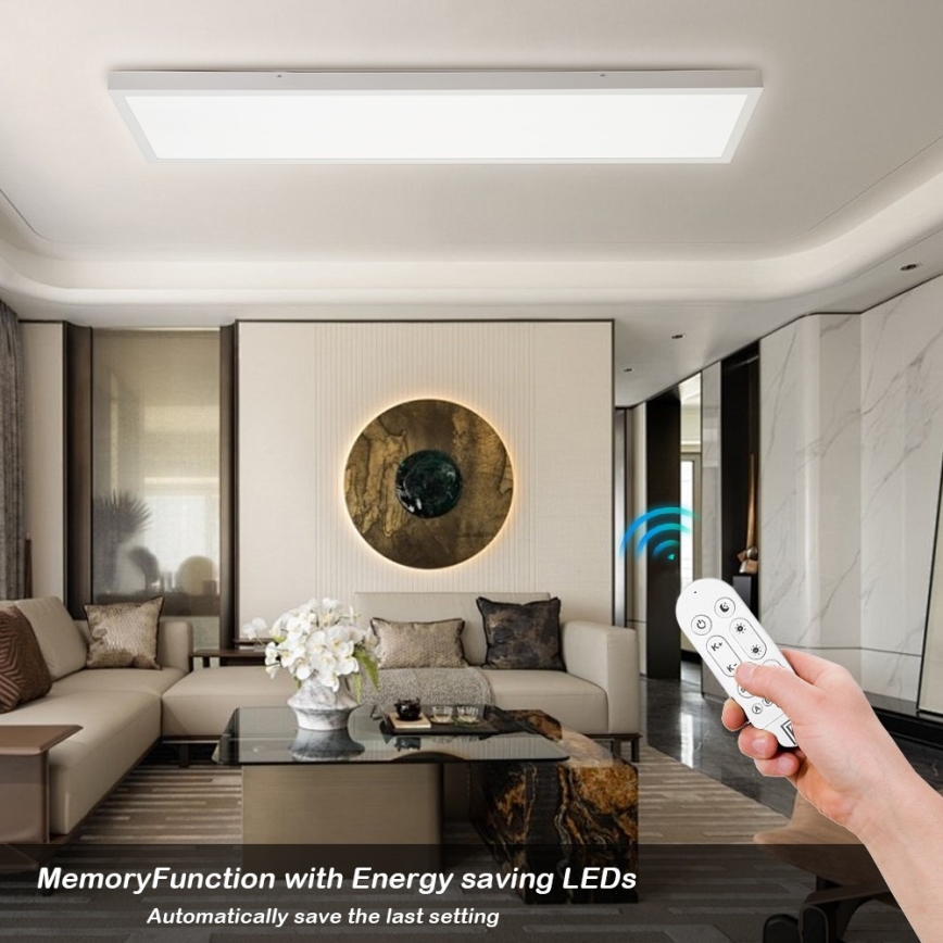 Immax NEO 07276L - Iluminação de teto para casa de banho LED com regulação NEO LITE FRAME LED/50W/230V IP44 Wi-Fi Tuya + comando branco