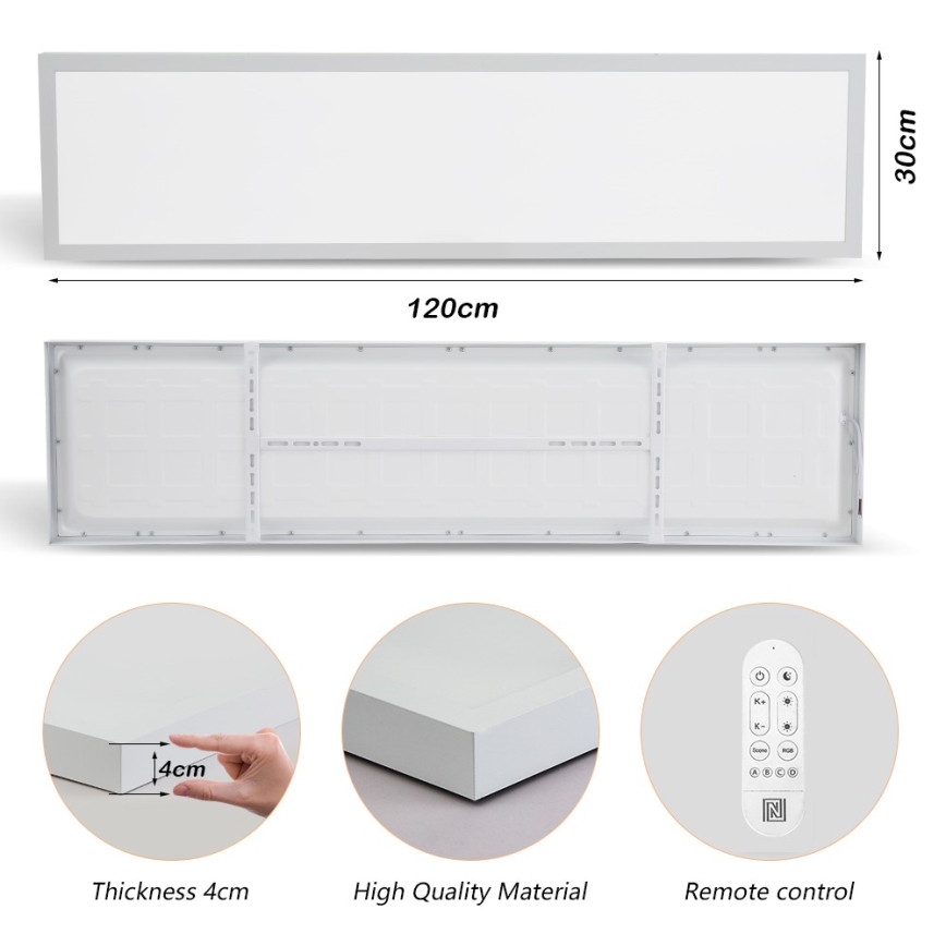 Immax NEO 07276L - Iluminação de teto para casa de banho LED com regulação NEO LITE FRAME LED/50W/230V IP44 Wi-Fi Tuya + comando branco
