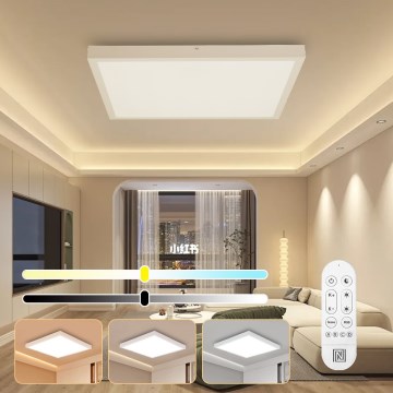 Immax NEO 07277L - Iluminação de teto para casa de banho LED com regulação NEO LITE FRAME LED/50W/230V IP44 Wi-Fi Tuya +remote controlo branco