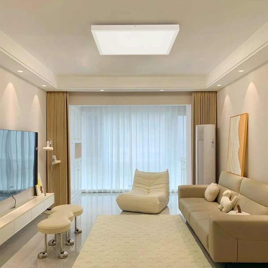 Immax NEO 07277L - Iluminação de teto para casa de banho LED com regulação NEO LITE FRAME LED/50W/230V IP44 Wi-Fi Tuya +remote controlo branco