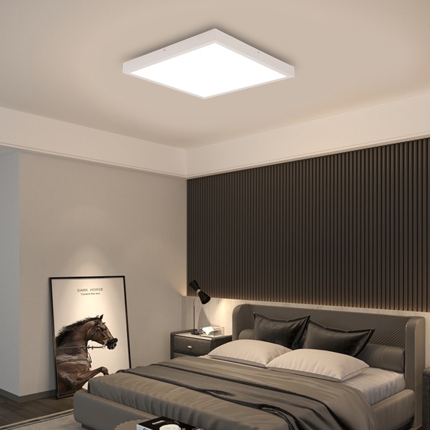 Immax NEO 07277L - Iluminação de teto para casa de banho LED com regulação NEO LITE FRAME LED/50W/230V IP44 Wi-Fi Tuya +remote controlo branco