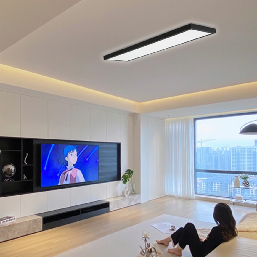 Immax NEO 07278L - Iluminação de teto para casa de banho LED com regulação NEO LITE FRAME LED/50W/230V IP44 Wi-Fi Tuya + comando preto