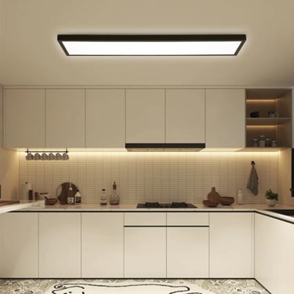 Immax NEO 07278L - Iluminação de teto para casa de banho LED com regulação NEO LITE FRAME LED/50W/230V IP44 Wi-Fi Tuya + comando preto