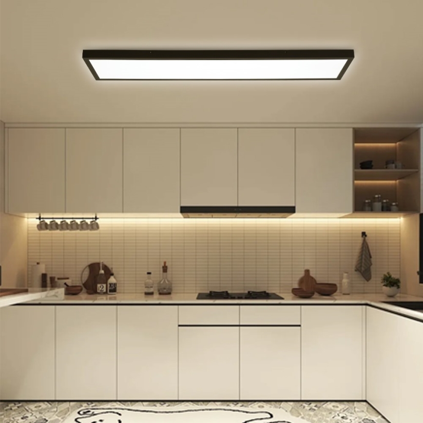Immax NEO 07278L - Iluminação de teto para casa de banho LED com regulação NEO LITE FRAME LED/50W/230V IP44 Wi-Fi Tuya + comando preto