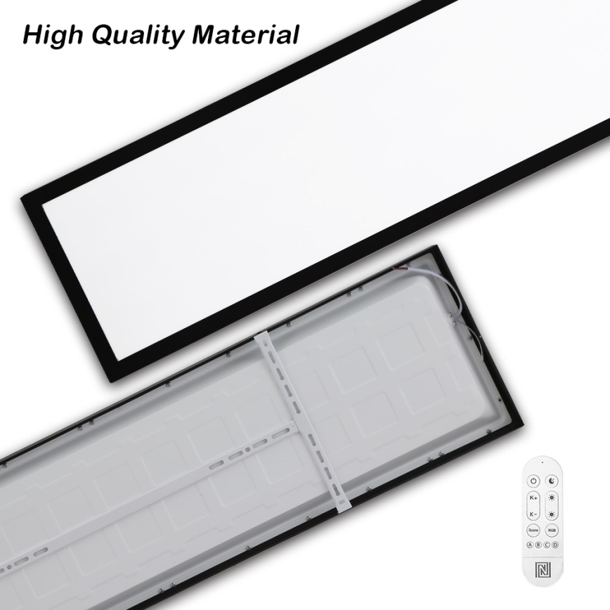 Immax NEO 07278L - Iluminação de teto para casa de banho LED com regulação NEO LITE FRAME LED/50W/230V IP44 Wi-Fi Tuya + comando preto