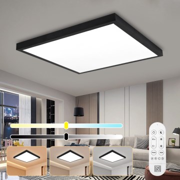 Immax NEO 07279L - Iluminação de teto para casa de banho LED com regulação NEO LITE FRAME LED/50W/230V IP44 Wi-Fi Tuya + comando preto