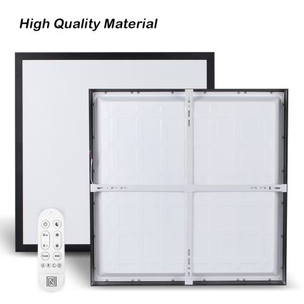Immax NEO 07279L - Iluminação de teto para casa de banho LED com regulação NEO LITE FRAME LED/50W/230V IP44 Wi-Fi Tuya + comando preto