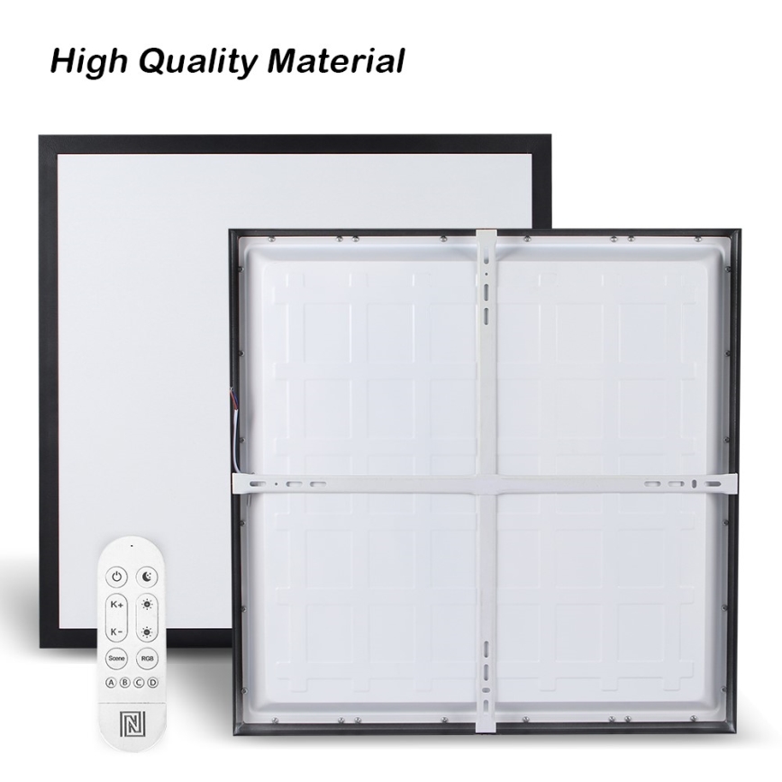 Immax NEO 07279L - Iluminação de teto para casa de banho LED com regulação NEO LITE FRAME LED/50W/230V IP44 Wi-Fi Tuya + comando preto