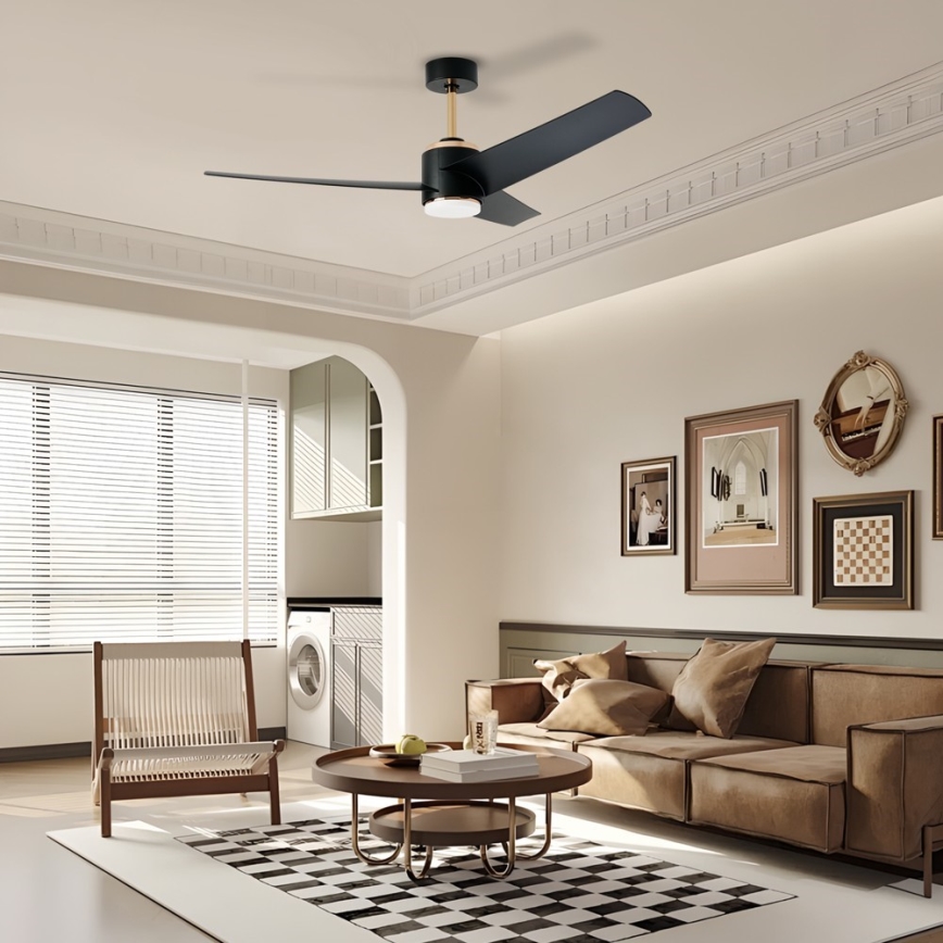 Immax NEO 07280L - Ventoinha de teto LED com regulação BEAUTY LED/18W/230V Wi-Fi Tuya preto + comando