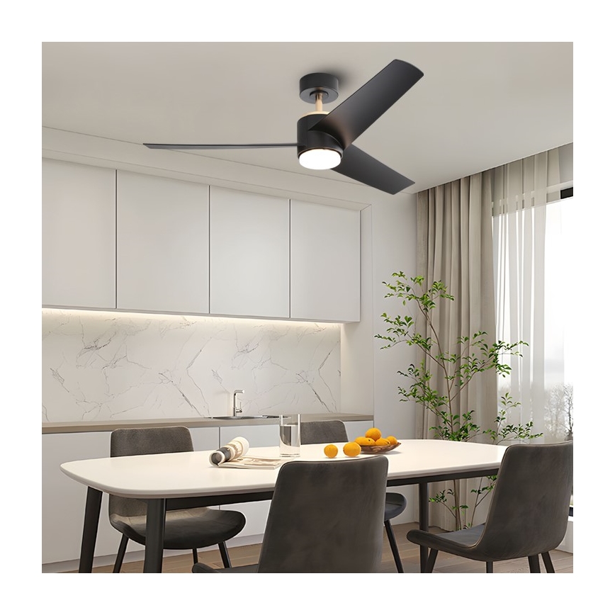 Immax NEO 07280L - Ventoinha de teto LED com regulação BEAUTY LED/18W/230V Wi-Fi Tuya preto + comando