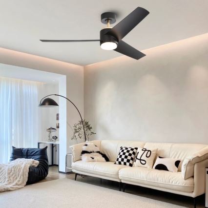 Immax NEO 07280L - Ventoinha de teto LED com regulação BEAUTY LED/18W/230V Wi-Fi Tuya preto + comando