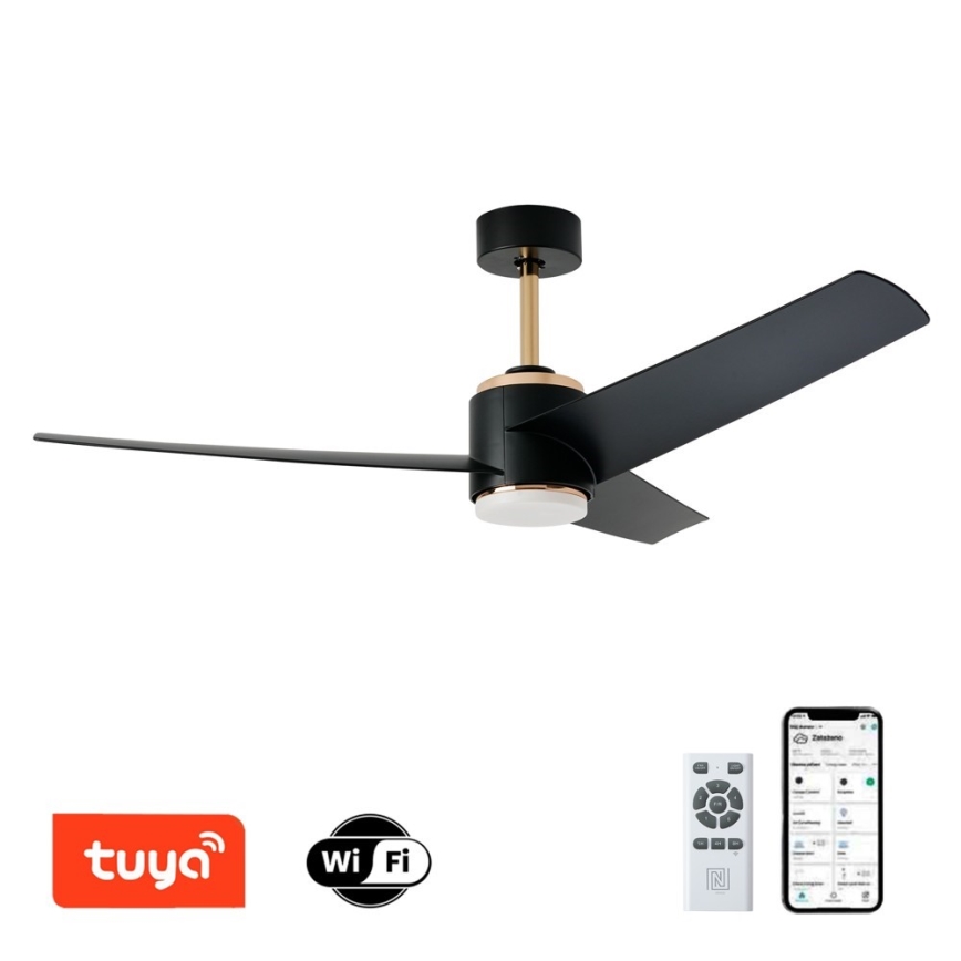 Immax NEO 07280L - Ventoinha de teto LED com regulação BEAUTY LED/18W/230V Wi-Fi Tuya preto + comando