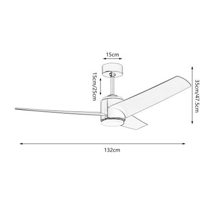 Immax NEO 07280L - Ventoinha de teto LED com regulação BEAUTY LED/18W/230V Wi-Fi Tuya preto + comando