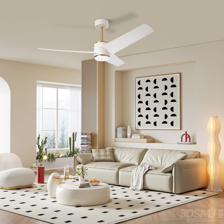 Immax NEO 07281L - Ventilador de tecto regulável LED+CCT BEAUTY LED/18W/230V 3000/4000/6000K Wi‑Fi Tuya + controlo remoto