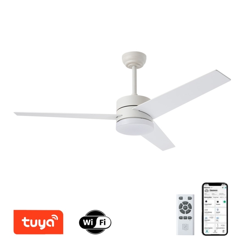Immax NEO 07284L - Ventilador de tecto dimerizável LED+CCT VARIABLE LED/24W/230V 3000/4000/6000K Wi-Fi Tuya + controlo remoto
