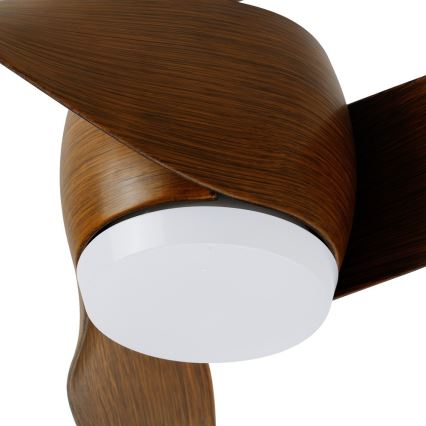 Immax NEO 07286L - Ventoinha de teto LED com regulação WAVE LED/18W/230V Wi-Fi Tuya castanho + comando